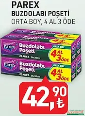 PAREX BUZDOLABI POŞETİ ORTA BOY 4 AL 3 ÖDE PAREX BUZDOLABI POŞETİ ORTA BOY 4 AL 3 ÖDE